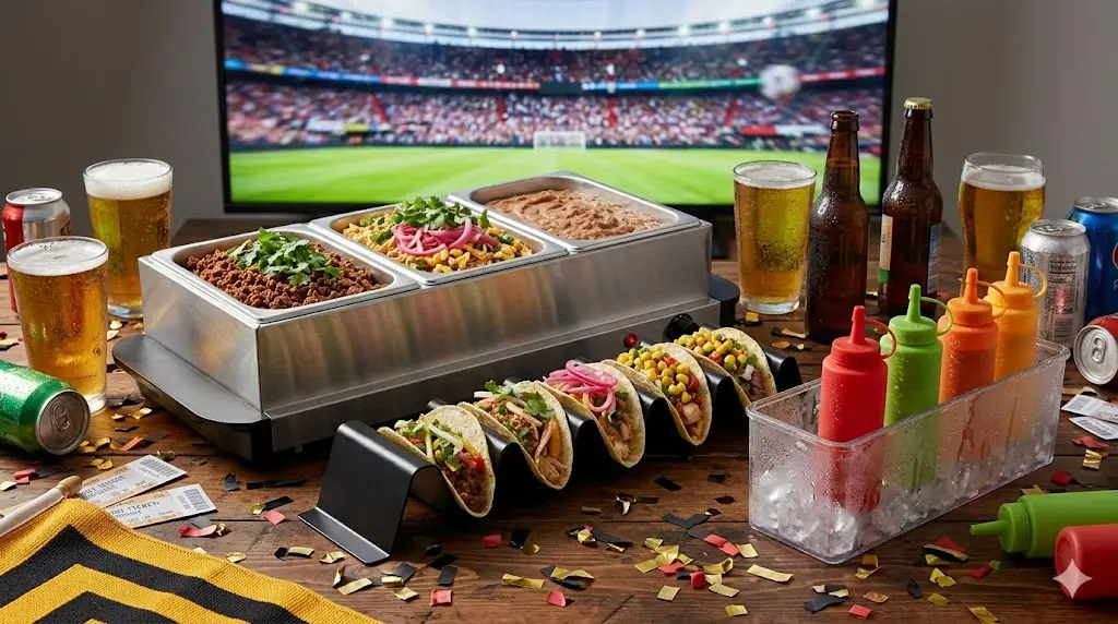 Family-style summer table that fits a July 4 cookout gathering.