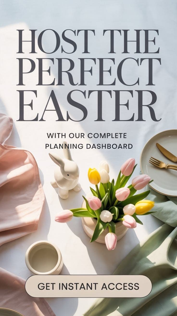 Beautiful Easter party table setup with decorations